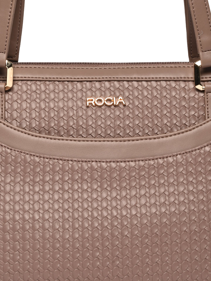 Rocia By Regal Khaki Women Woven Textured Shoulder Bag