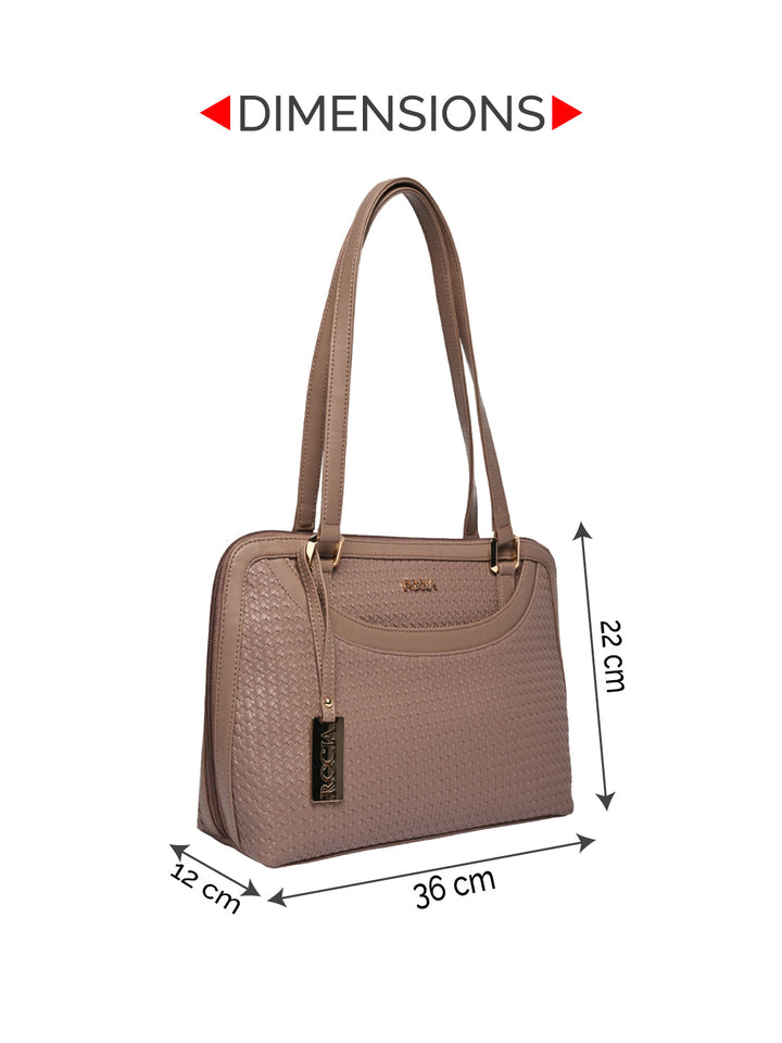 Rocia By Regal Khaki Women Woven Textured Shoulder Bag