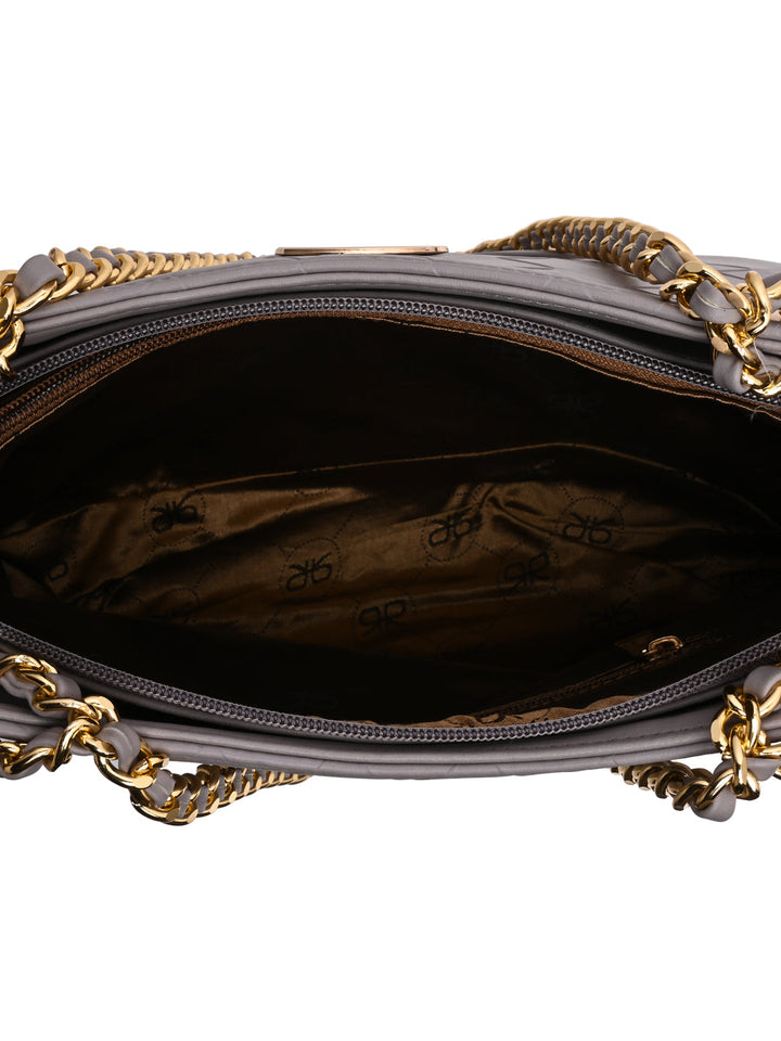 Rocia By Regal Lilac Women Woven Metal Handle Shoulder Bag