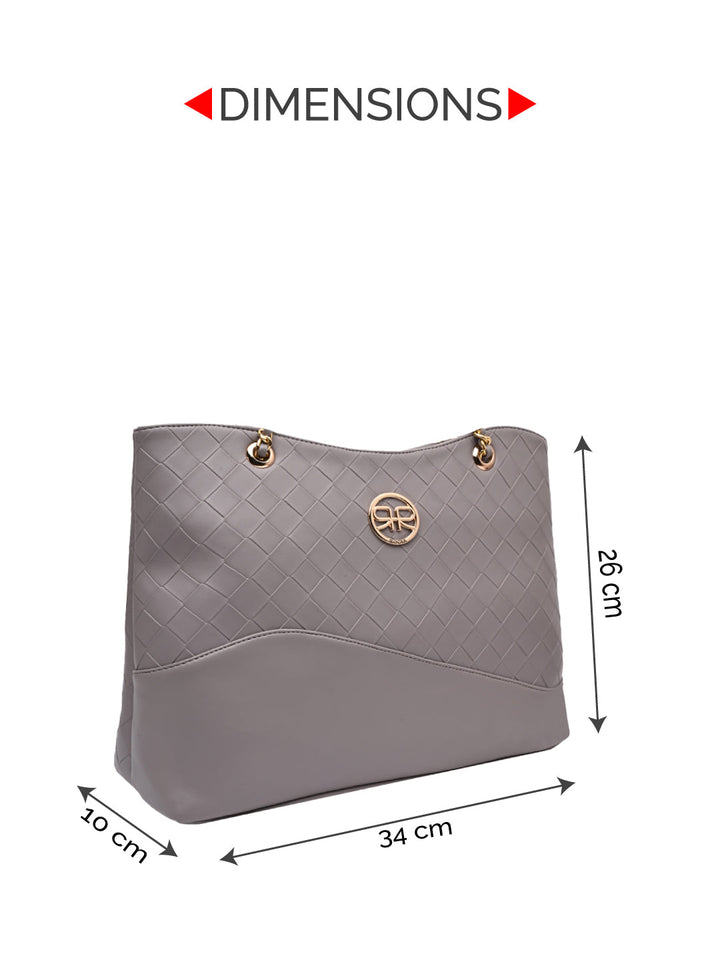 Rocia By Regal Lilac Women Woven Metal Handle Shoulder Bag