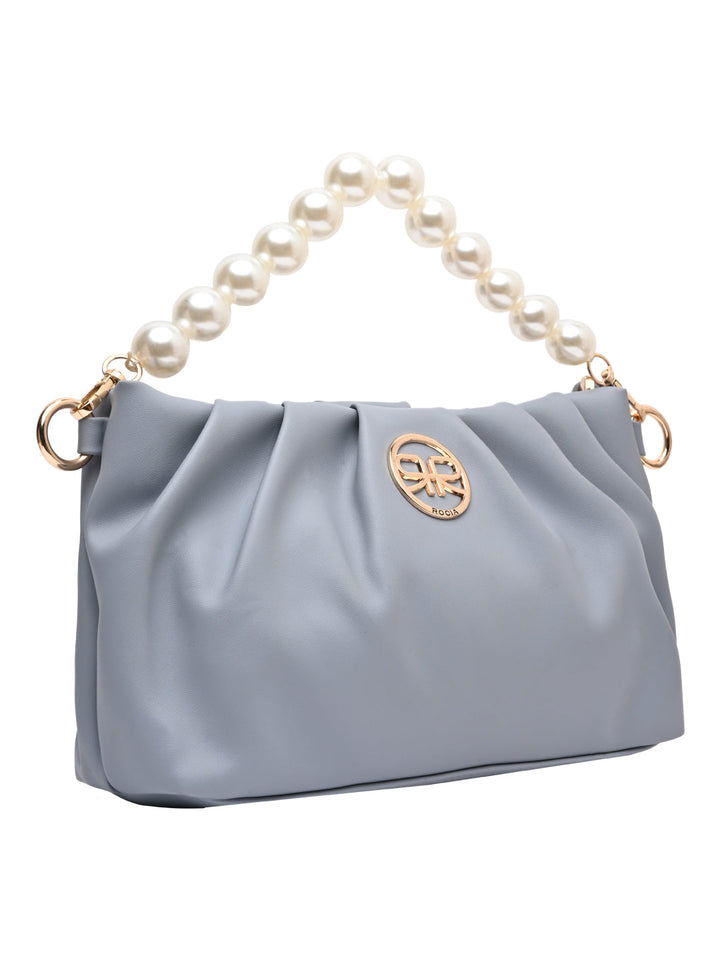 Rocia By Regal Blue Women Pearl Handle Bag