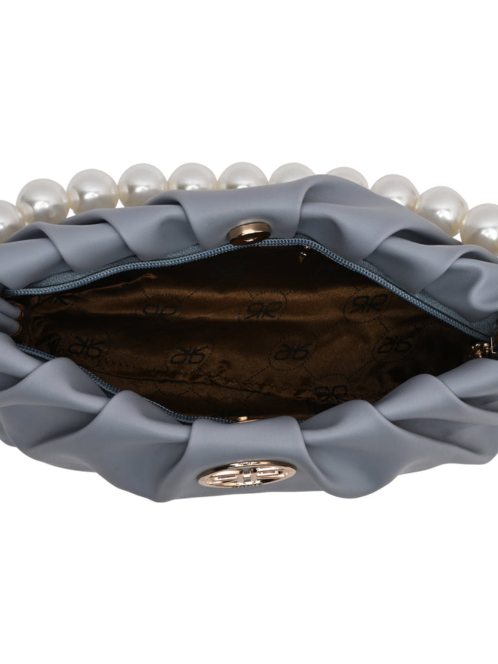 Rocia By Regal Blue Women Pearl Handle Bag