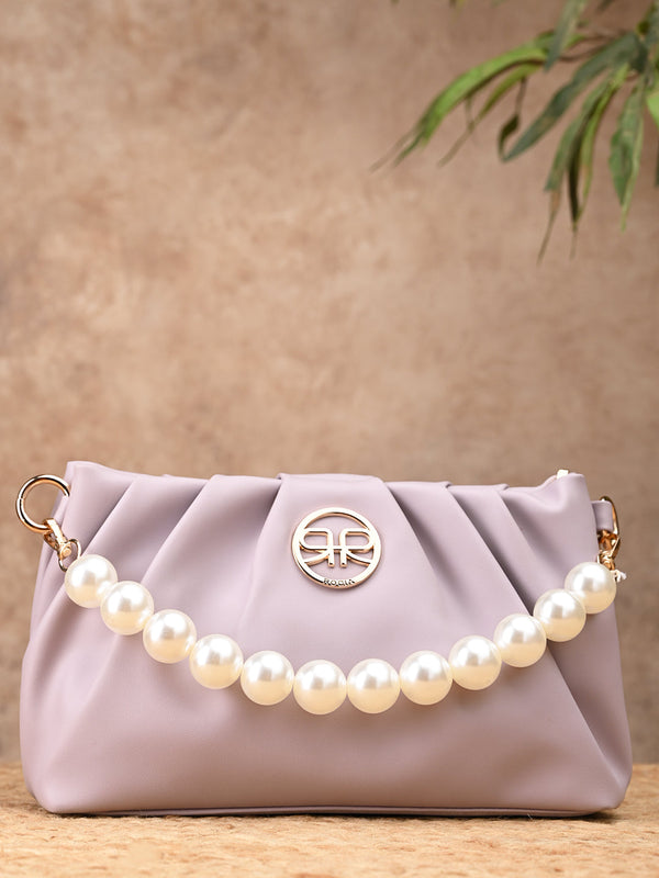 Rocia By Regal Lilac Women Pearl Handle Bag