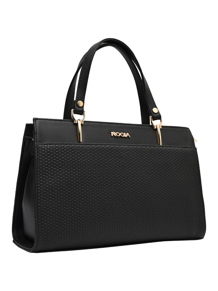 Rocia By Regal Black Women Textured Handbag