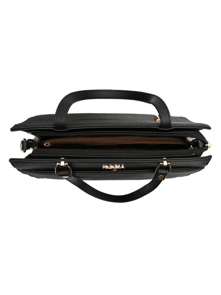 Rocia By Regal Black Women Textured Handbag