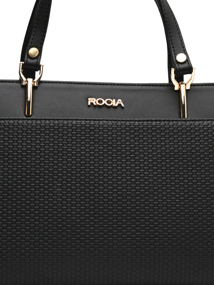 Rocia By Regal Black Women Textured Handbag