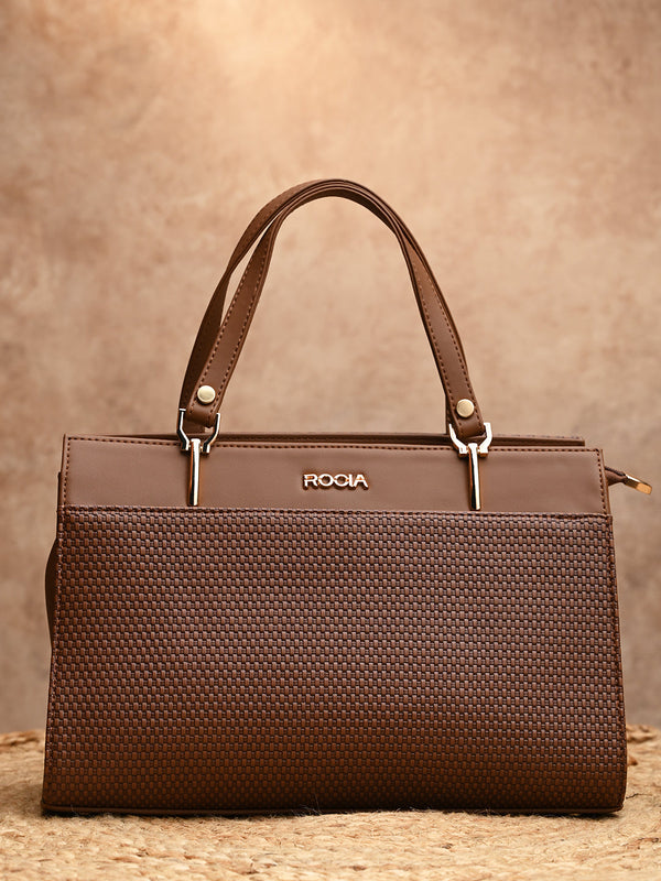 Rocia By Regal Brown Women Textured Handbag