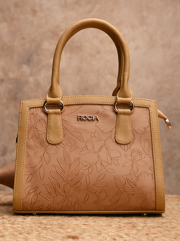 Rocia By Regal Camel Women Flower Patterned Self Handbag