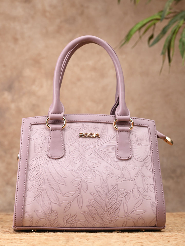 Rocia By Regal Lilac Women Flower Patterned Self Handbag