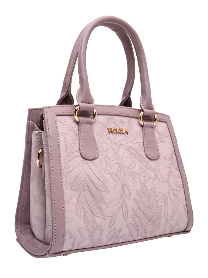 Rocia By Regal Lilac Women Flower Patterned Self Handbag