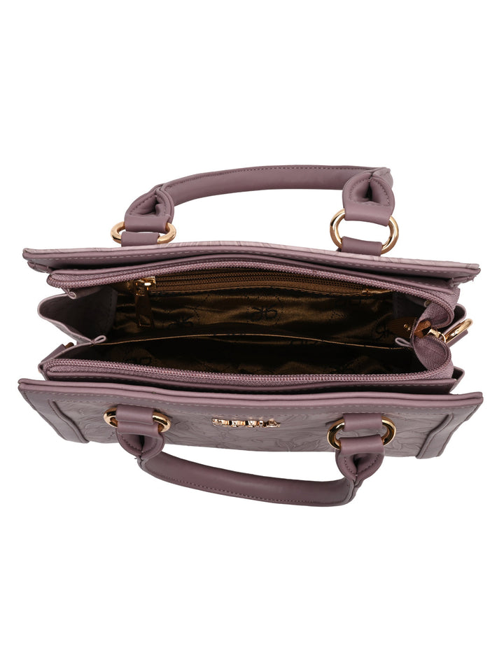Rocia By Regal Lilac Women Flower Patterned Self Handbag