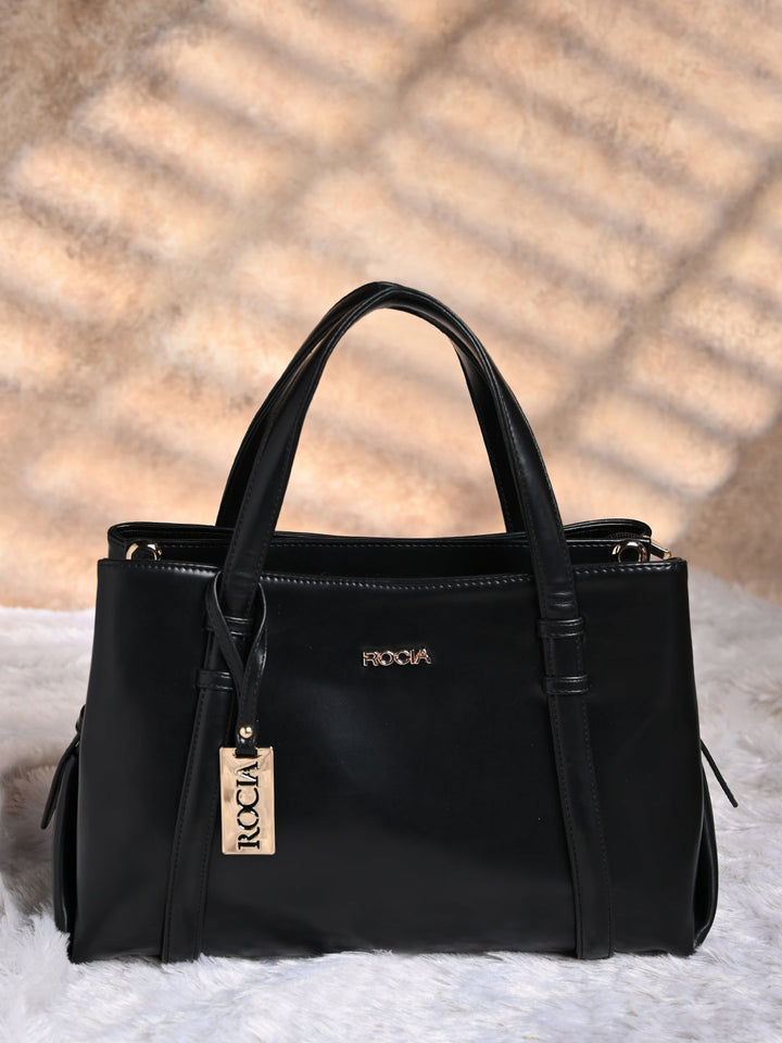 Rocia By Regal Black Women Solid Multi Compartent Work Bag