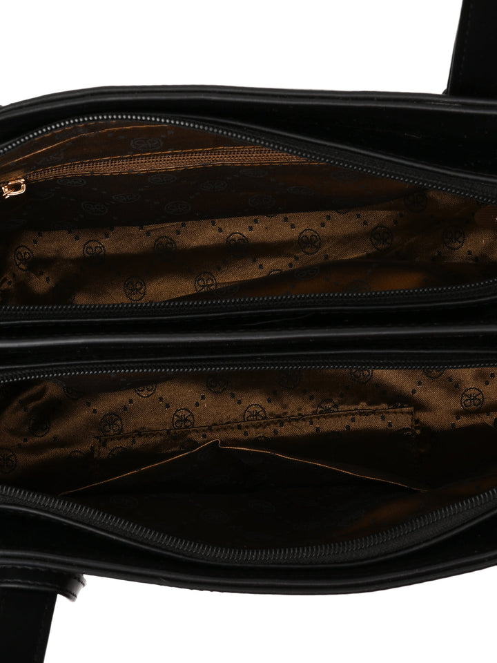 Rocia By Regal Black Women Solid Multi Compartent Work Bag