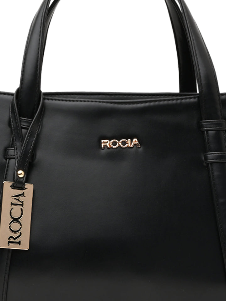 Rocia By Regal Black Women Solid Multi Compartent Work Bag
