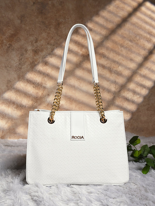 Rocia By Regal White Women Woven Shoulder Bag