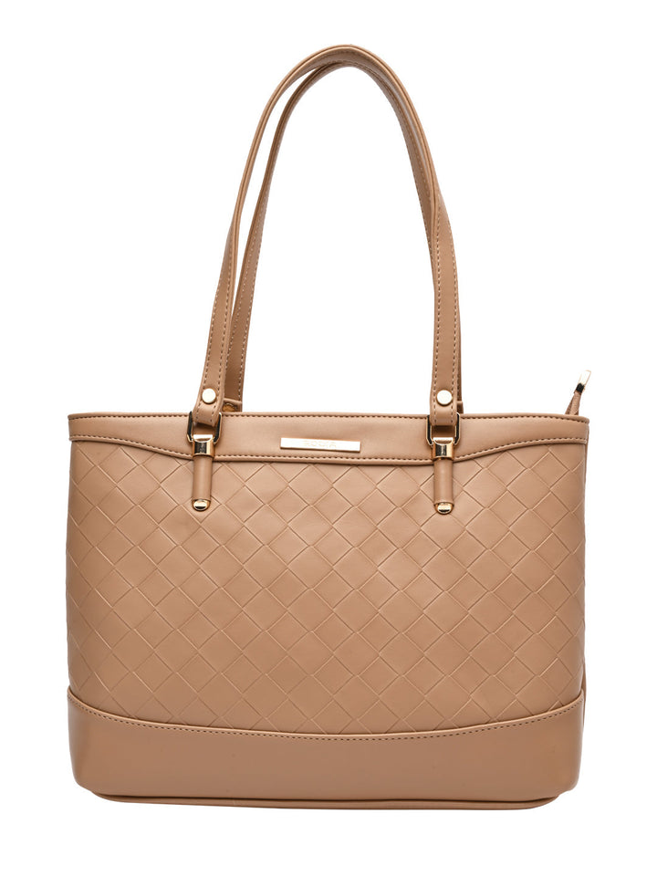 Rocia By Regal Beige Women Big Woven Shoulder Bag