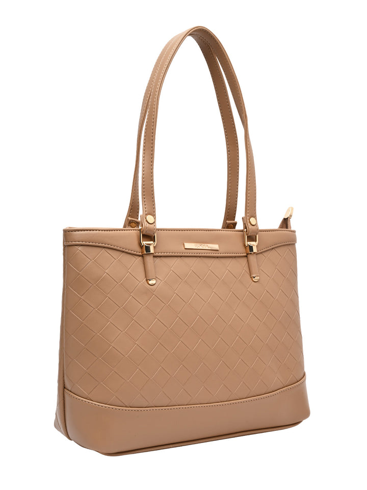 Rocia By Regal Beige Women Big Woven Shoulder Bag