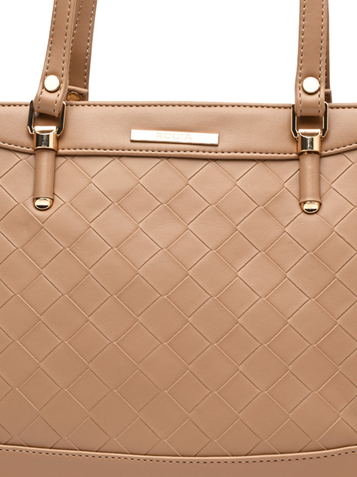 Rocia By Regal Beige Women Big Woven Shoulder Bag