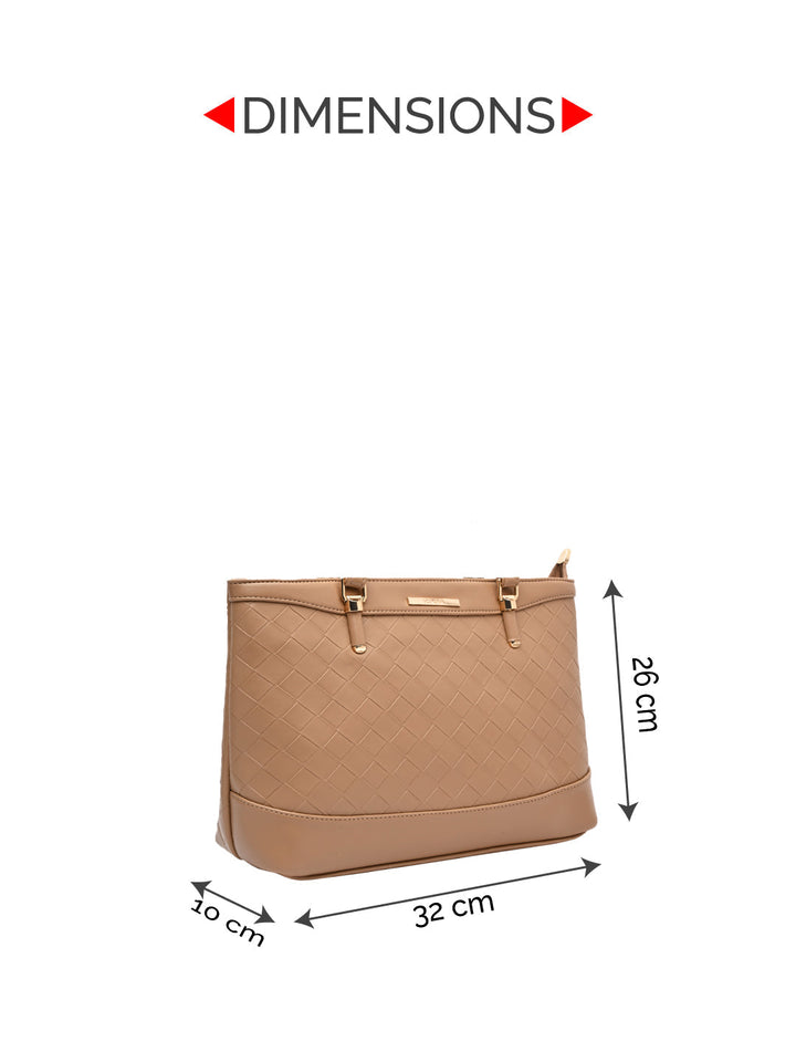 Rocia By Regal Beige Women Big Woven Shoulder Bag