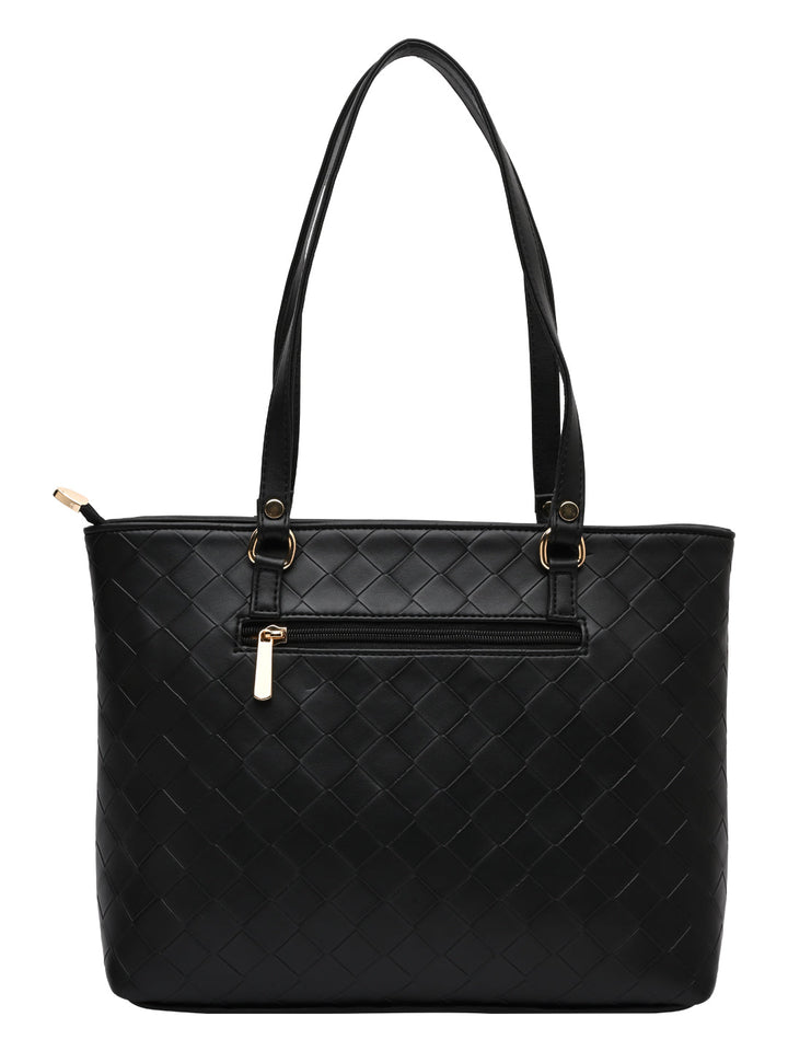 Rocia By Regal Black Women Big Woven Shoulder Bag