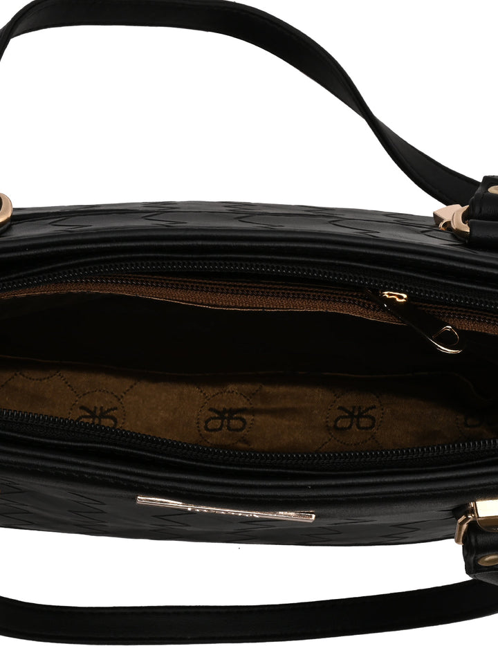 Rocia By Regal Black Women Big Woven Shoulder Bag