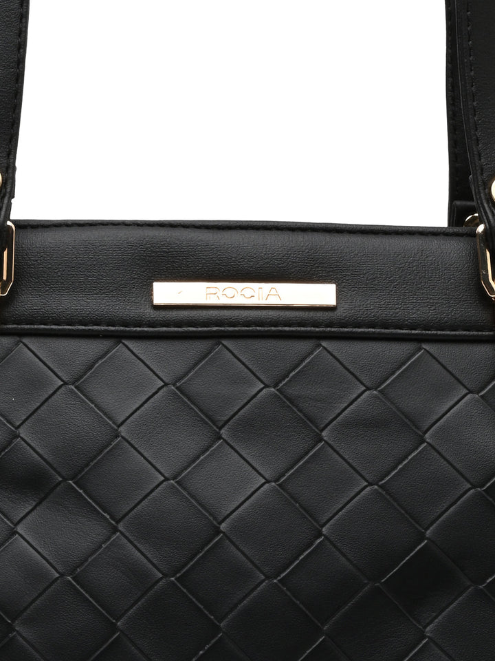 Rocia By Regal Black Women Big Woven Shoulder Bag