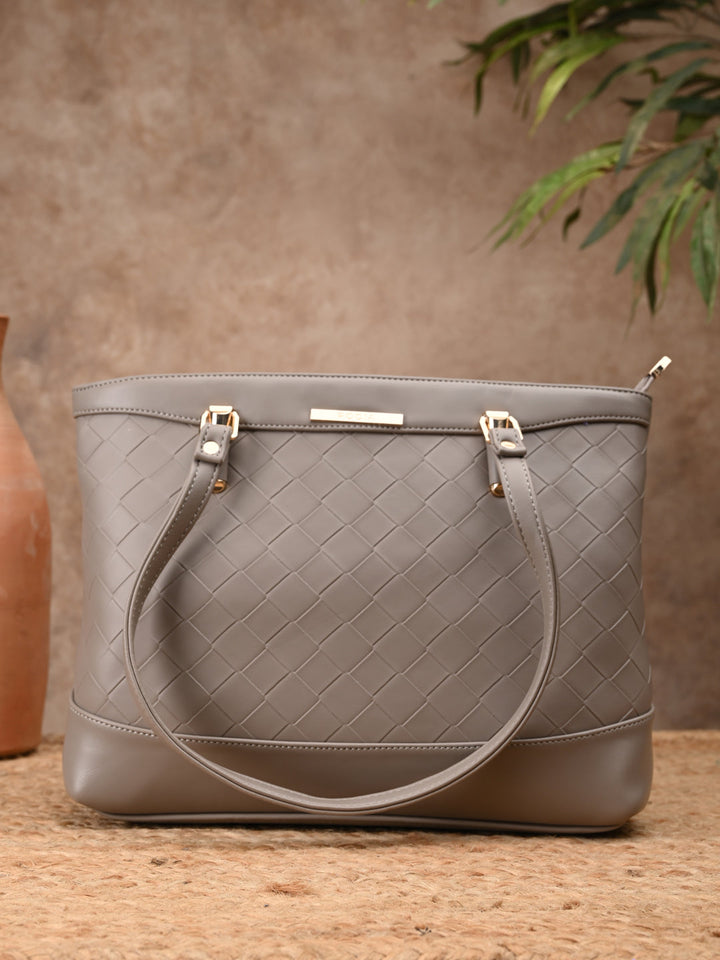 Rocia By Regal Grey Women Big Woven Shoulder Bag