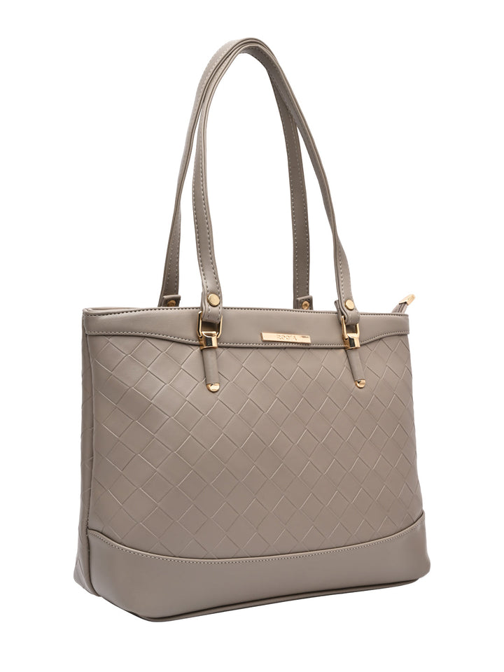 Rocia By Regal Grey Women Big Woven Shoulder Bag