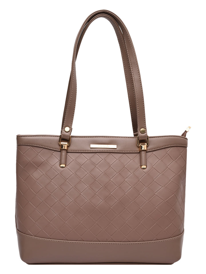 Rocia By Regal Nude Women Big Woven Shoulder Bag