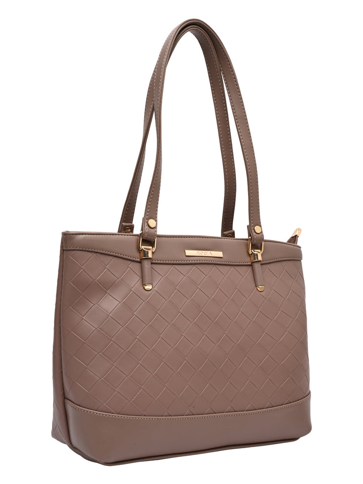 Rocia By Regal Nude Women Big Woven Shoulder Bag