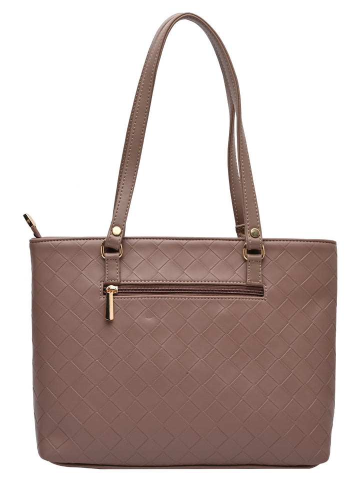 Rocia By Regal Nude Women Big Woven Shoulder Bag