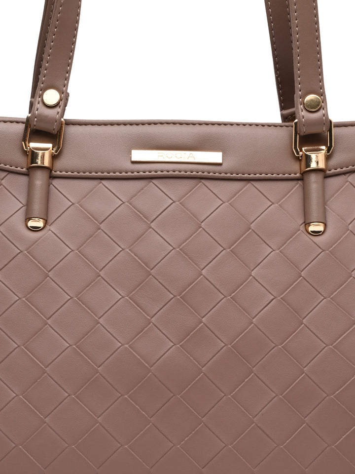 Rocia By Regal Nude Women Big Woven Shoulder Bag