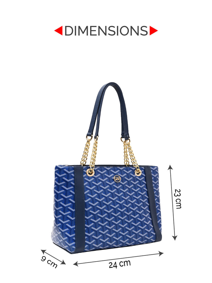 Rocia By Regal Blue Women Printed Tote Bag