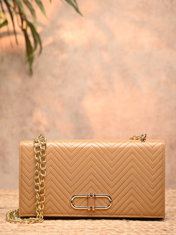 Rocia By Regal Tan Women Quilted Party Bag