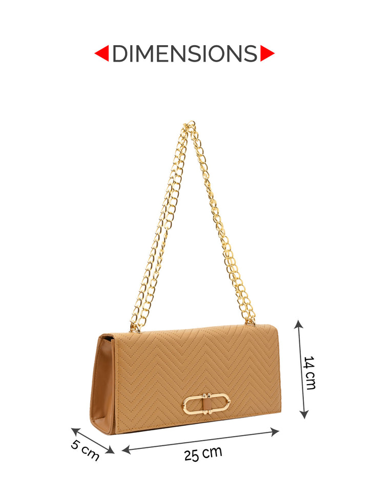 Rocia By Regal Tan Women Quilted Party Bag