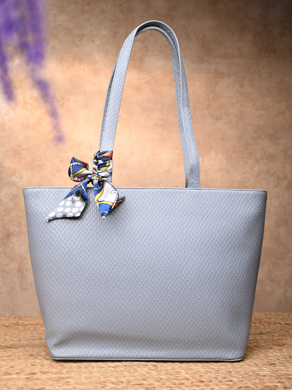 Rocia By Regal Blue Women Croco Textured Tote Bag