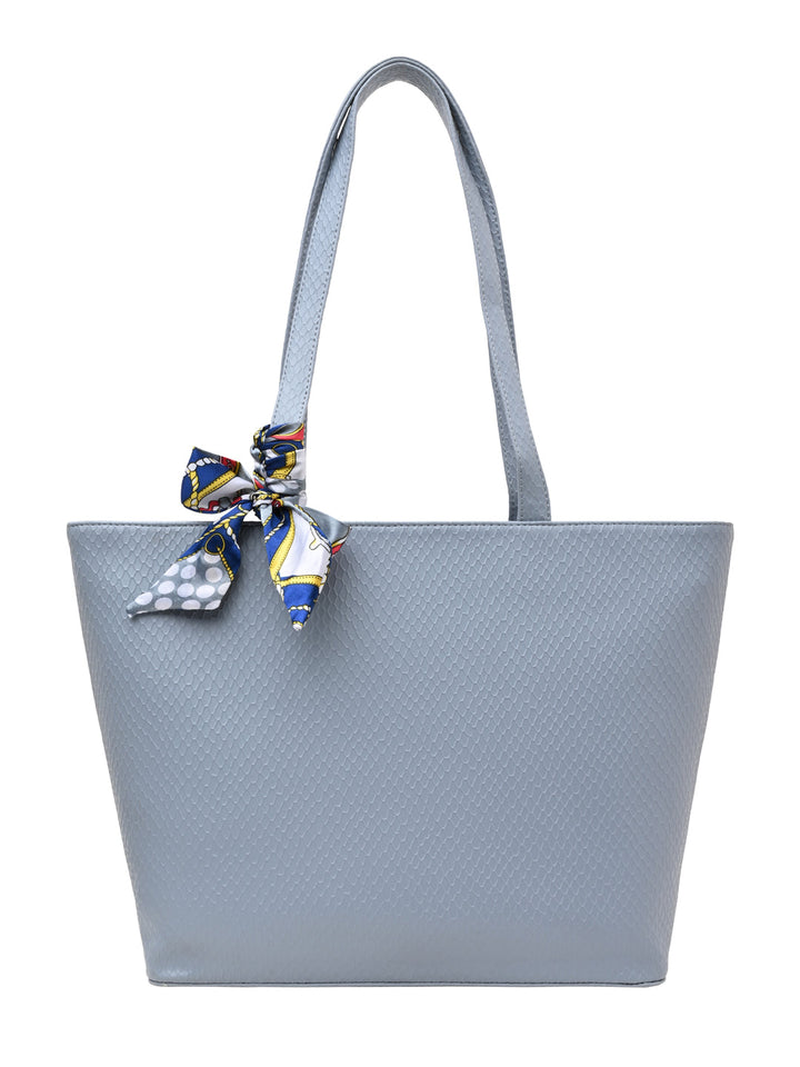 Rocia By Regal Blue Women Croco Textured Tote Bag