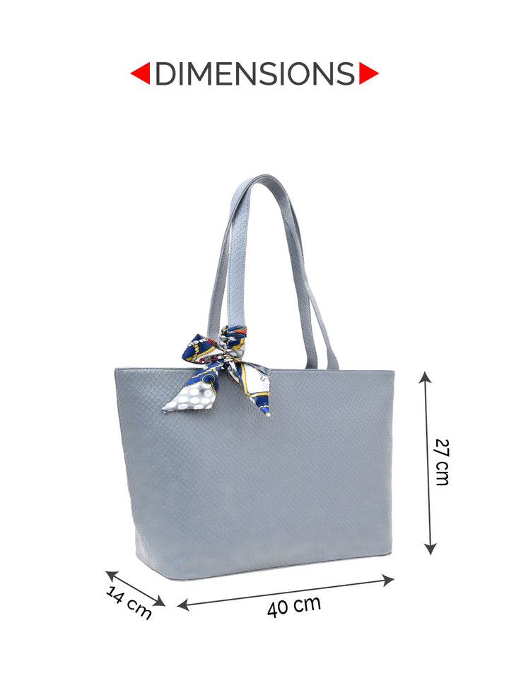 Rocia By Regal Blue Women Croco Textured Tote Bag