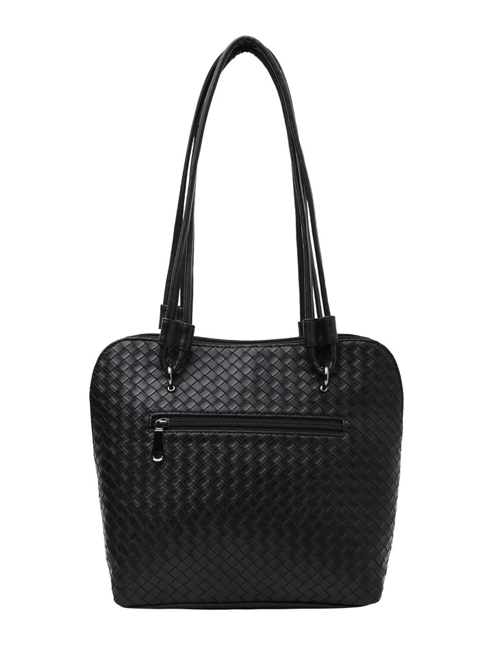 Rocia By Regal Black Women Solid Woven Textured Bag