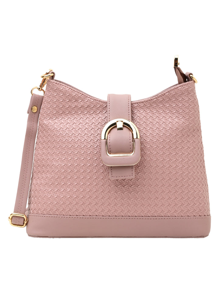 Rocia By Regal Pink Women Woven Textured Handbag