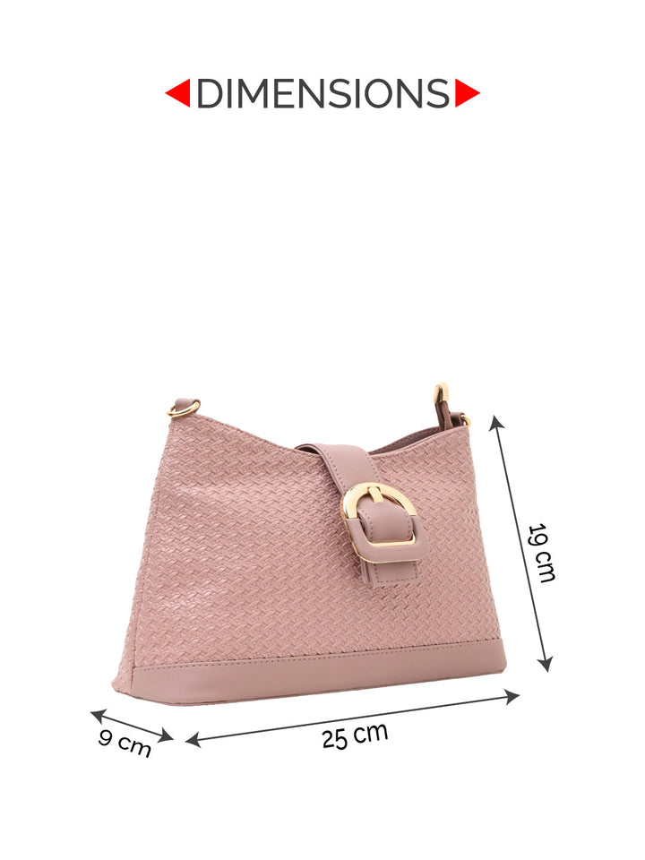 Rocia By Regal Pink Women Woven Textured Handbag