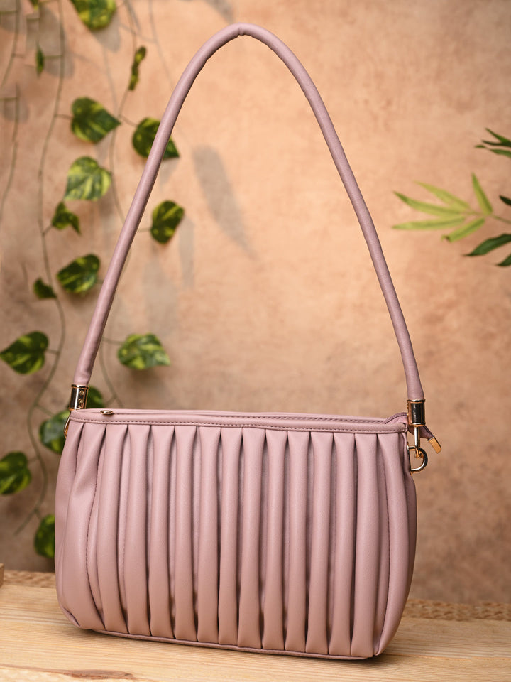 Rocia By Regal Nude Women Solid Pleated Shoulder Bag