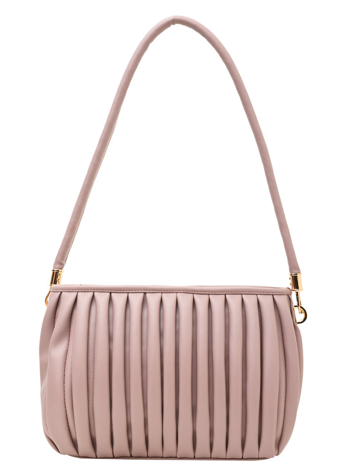 Rocia By Regal Nude Women Solid Pleated Shoulder Bag