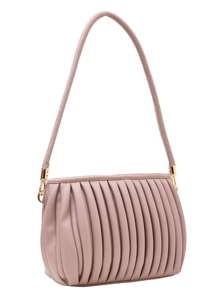 Rocia By Regal Nude Women Solid Pleated Shoulder Bag