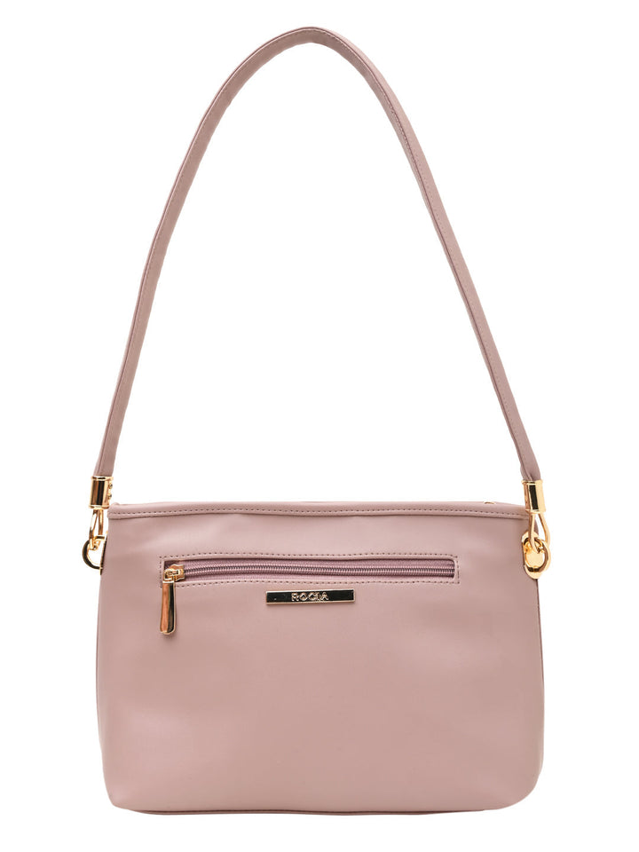 Rocia By Regal Nude Women Solid Pleated Shoulder Bag