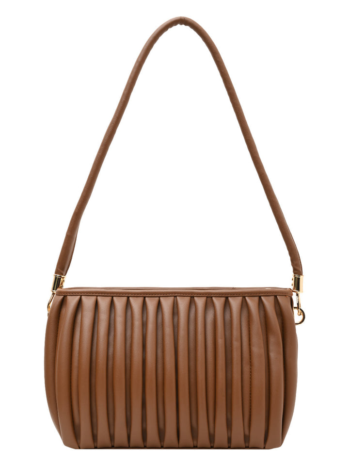 Rocia By Regal Tan Women Solid Pleated Shoulder Bag