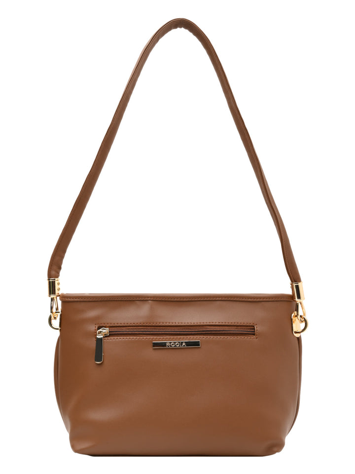 Rocia By Regal Tan Women Solid Pleated Shoulder Bag