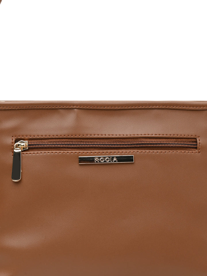 Rocia By Regal Tan Women Solid Pleated Shoulder Bag