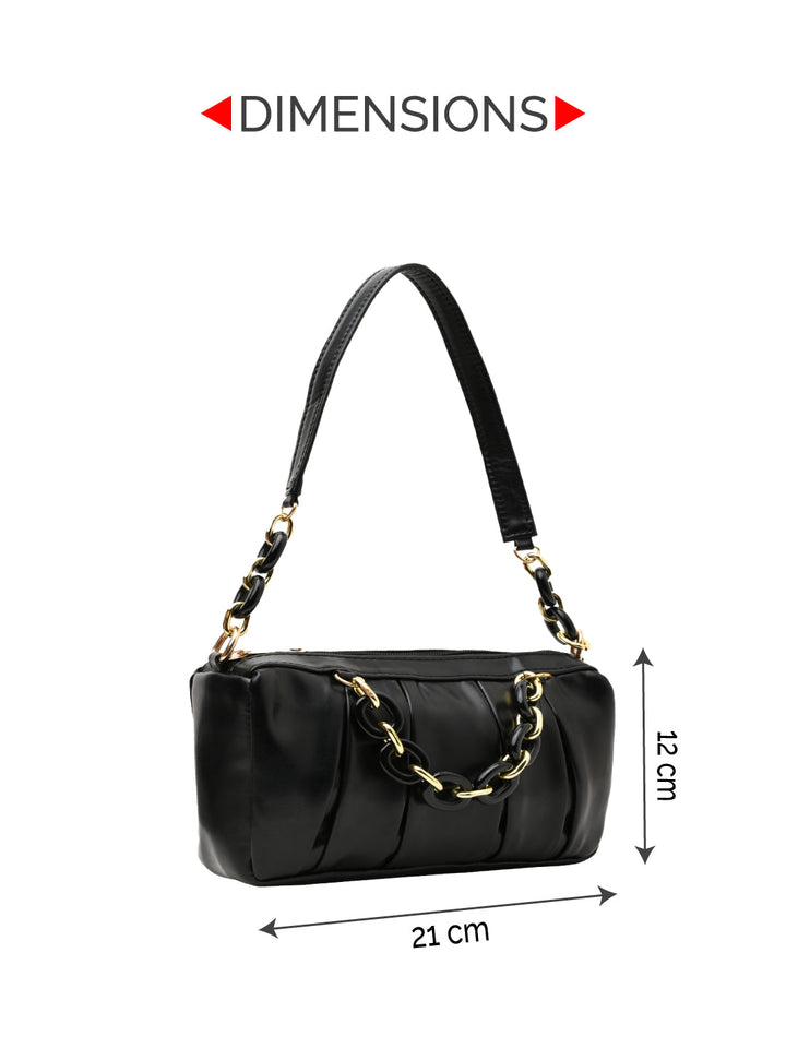 Rocia By Regal Black Women Casual Chain Embellishment Bag