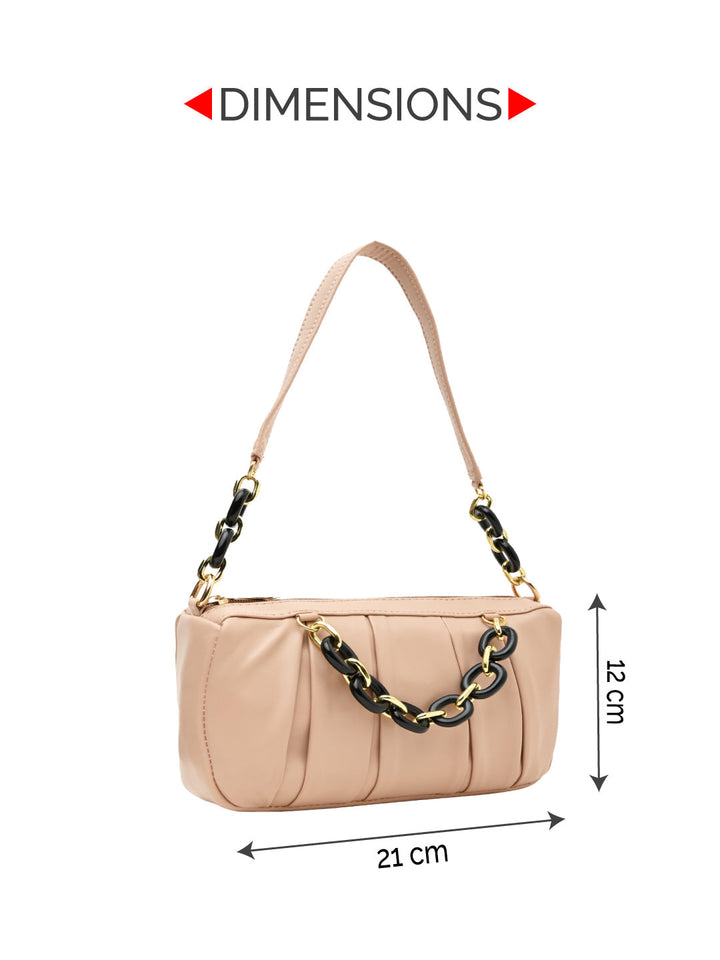 Rocia By Regal Nude Women Casual Chain Embellishment Bag